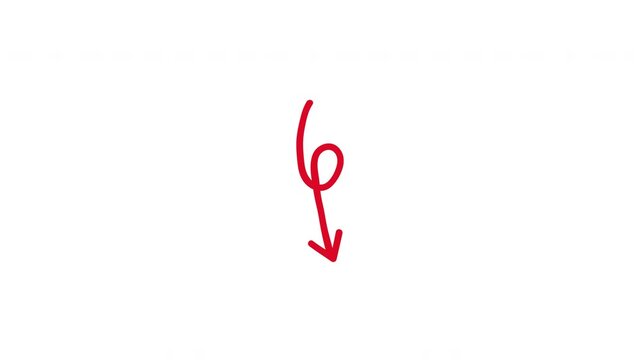 Tight Coil Drop Arrow Hand Drawn Transparent Animation
