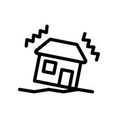 揺れる住宅の地震アイコン © eto itosawa