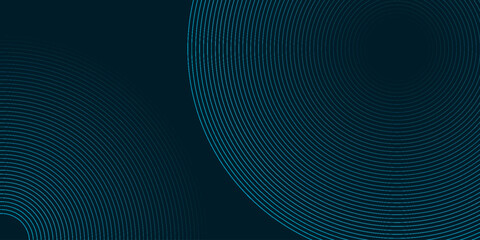 Dark green abstract background with dynamic glowing circle lines. Minimalist and modern background concept for covers, banners, brochures, presentations and certificates.