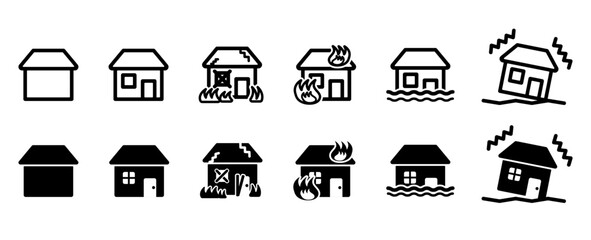 家の問題を示すトラブルアイコン © eto itosawa