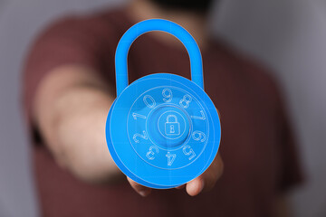 Protect your digital assets with this secure padlock illustration, representing data protection, cyber security