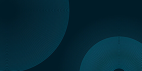 Dark green abstract background with dynamic glowing circle lines. Minimalist and modern background concept for covers, banners, brochures, presentations and certificates. EPS. 2