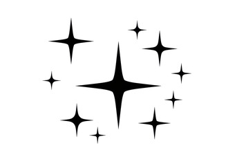 Elegant black starburst PNG isolated on transparent background, celestial sparkle design element for graphic projects and festive decorations