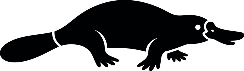 Black platypus silhouette animal mammal
