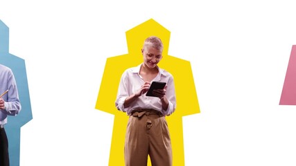 Modern ad video. Employee showcase for recruitment, hiring, and talent review. Concept of HR storytelling, candidate evaluation flow, digital hiring campaigns, and creative corporate communication.