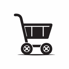 Black shopping cart icon