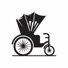 Silhouette icon of a rickshaw