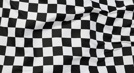 Obraz premium Black and white checkered flag, often associated with auto racing, fills the frame.