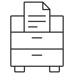 File Cabinet icon, Document File Cabinet, Office Storage Unit, Filing Drawer, Record Organizer, vector