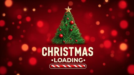 Naklejka premium Christmas Loading Countdown Illustration, Festive Holiday Graphic 