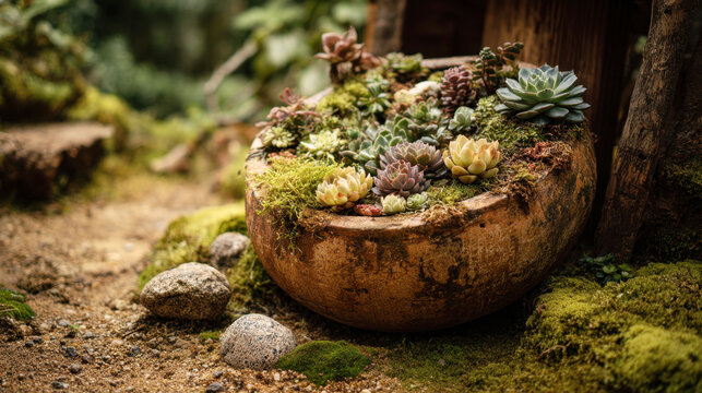 Natural succulent garden
