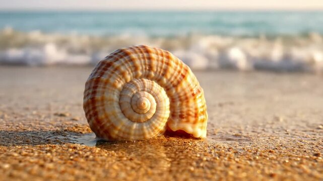 Delve into the vibrant, iridescent colors and smooth, polished surface of a nautilus shell, revealing the intricate chambers and perfect golden ratio.