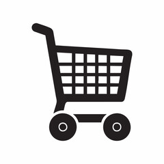 Simple black shopping cart icon