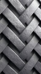 A close-up, abstract view of interwoven gray stripes with a rough texture, creating a pattern of light and shadow.