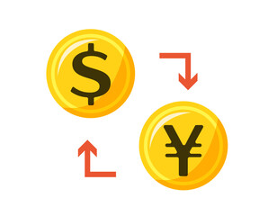 Obraz premium お金のイラスト 硬貨 為替