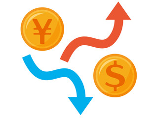 お金のイラスト　硬貨　為替