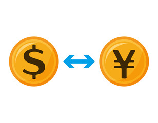 お金のイラスト　硬貨　為替