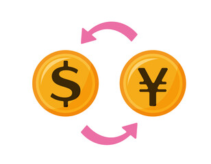 お金のイラスト　硬貨　為替