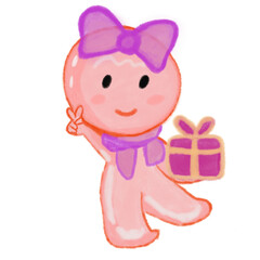 This sweet gingerbread cookie wants to give you a gift.