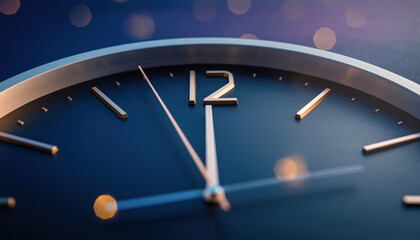 Close-up of Clock Reaching Midnight for New Year's Eve