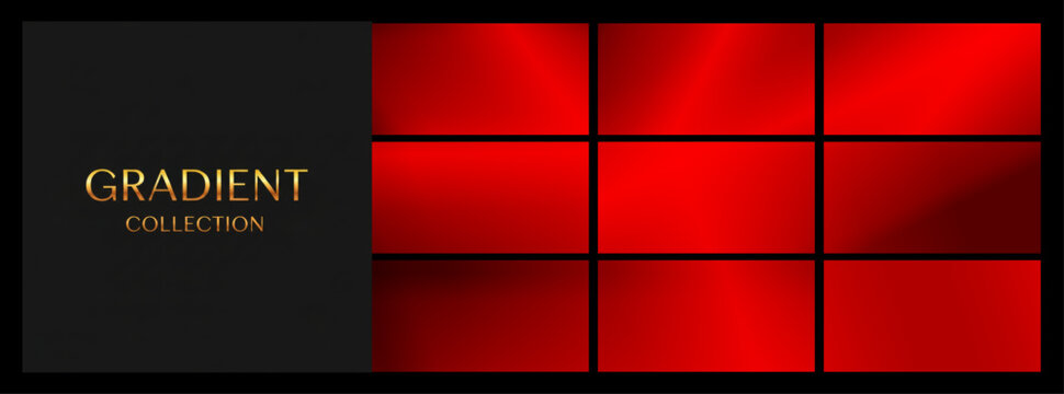 Metallic GRADIENT COLLECTION, red and black, for luxury backgrounds and web design