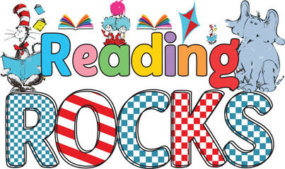 Reading rocks promotional banner design