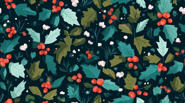 seamless festive holiday pattern with decorative seasonal elements in bright cheerful style