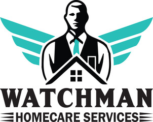 Watchman home care services logo and branding elements