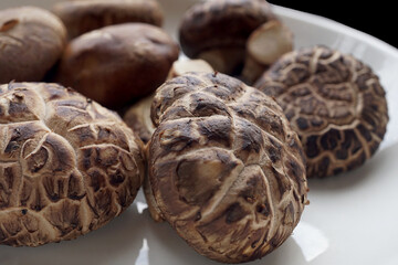 Fresh Organic Shiitake also knows as Black Mushrooms Rich Umami Savory Flavor