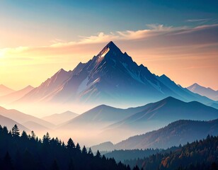 "Crowned in Light: Mountain Silence Beneath a Painted Sky"