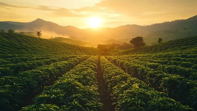 armenia valle del cauca coffee plantation sunrise columbian landscape video