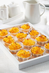 Palha de Abrantes, a traditional Portuguese sweet made with finely worked egg yolks and sugar.