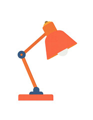 Modern Orange Desk Lamp with Adjustable Arm and Base.