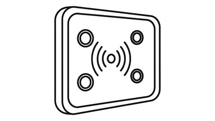 Smart switch icon for intelligent home automation and device control, line art style. perfect for technology and iot des