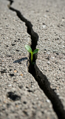 Seedling Pushing Through Concrete