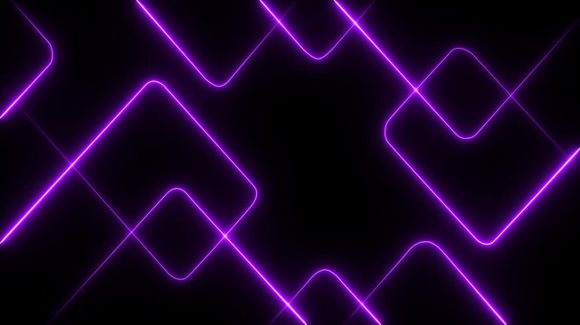 A vibrant abstract background featuring dynamic neon line patterns in shades of red. Motion graphics of neon glow line
