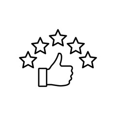 humb up sketch icon for web and mobile. Drawn hand. Like and star.