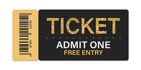 Design sparkle Ticket admit one template for invitation, event, etc.
