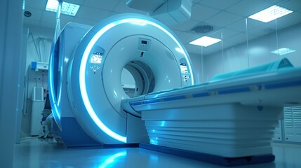 Advanced technology  a state of the art ct scan room in a contemporary medical facility