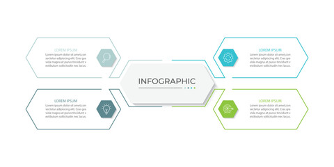 Obraz na płótnie Canvas Vector infographic design template with 4 options or steps