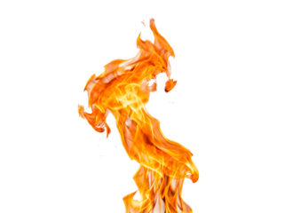 Burning fire flame texture isolated on transparent background png hot blaze heat energy danger inferno orange yellow light combustion motion freeze action campfire element smoke