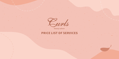 Abstract backgrounds. Hand-drawn various shapes and objects of scribbles, spots, drops. Modern modern trendy illustration. Pastel shades. Wavy objects. Cover for price list, catalog, certificat.