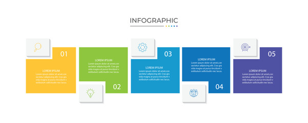 Presentation business infographic template with 5 options