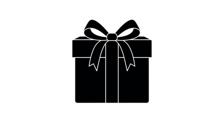 Compact mini gift box silhouette with flat bow