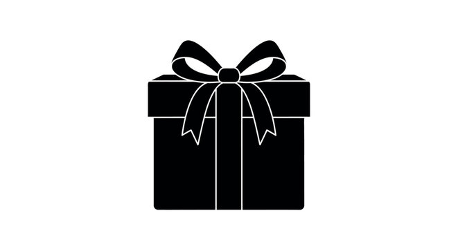 Compact mini gift box silhouette with flat bow