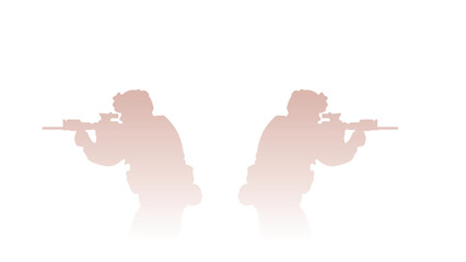 Fototapeta premium Military Combat Silhouette Illustration