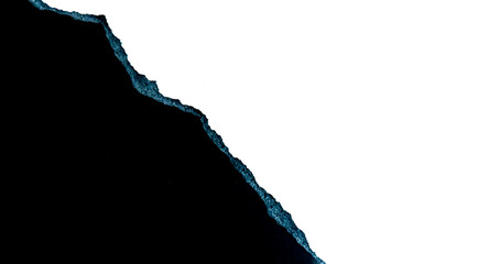 Black Torn Paper Edge Texture on White Background