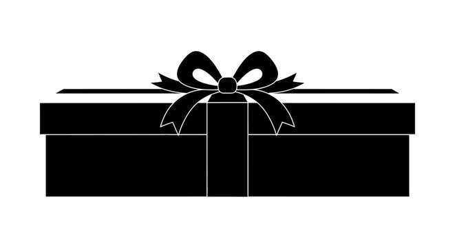 Wide silhouette gift box with flat bow design