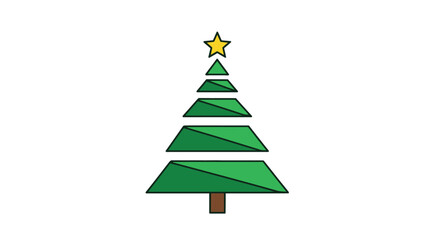 Geometric christmas tree icon stacked triangles
