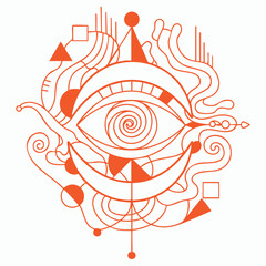 Conceptual Abstract Clipart,Surreal Line Art Set